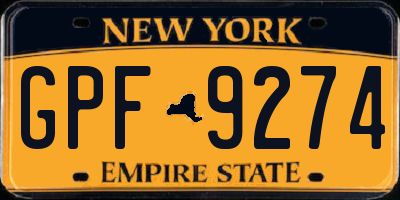 NY license plate GPF9274