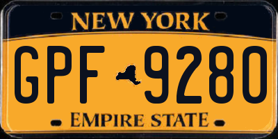 NY license plate GPF9280