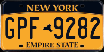 NY license plate GPF9282