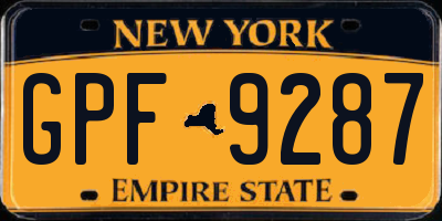 NY license plate GPF9287