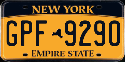NY license plate GPF9290