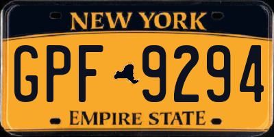 NY license plate GPF9294