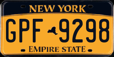 NY license plate GPF9298