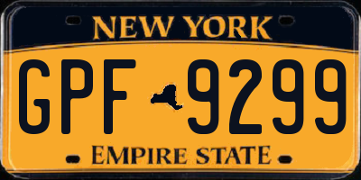 NY license plate GPF9299