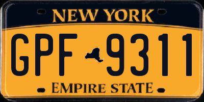 NY license plate GPF9311