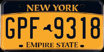NY license plate GPF9318
