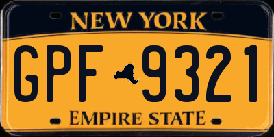 NY license plate GPF9321