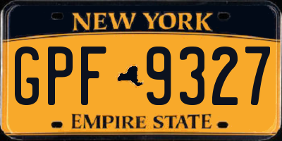 NY license plate GPF9327