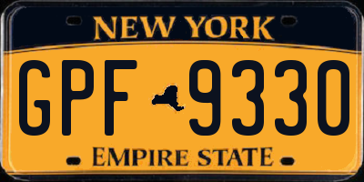NY license plate GPF9330