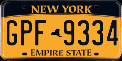 NY license plate GPF9334