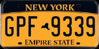 NY license plate GPF9339
