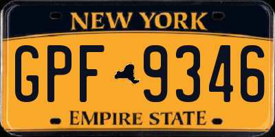NY license plate GPF9346