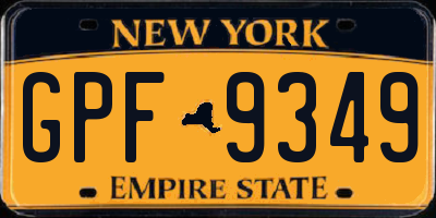 NY license plate GPF9349