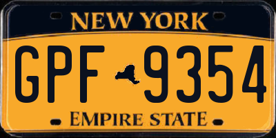 NY license plate GPF9354