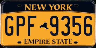 NY license plate GPF9356