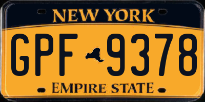 NY license plate GPF9378