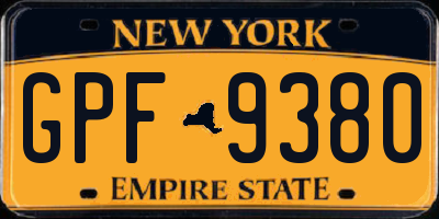 NY license plate GPF9380