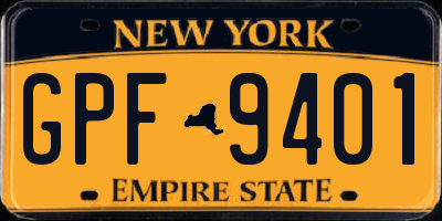 NY license plate GPF9401