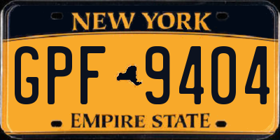 NY license plate GPF9404