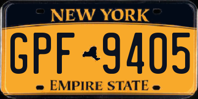 NY license plate GPF9405