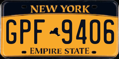 NY license plate GPF9406