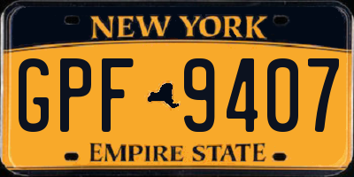 NY license plate GPF9407