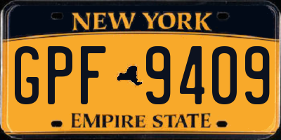 NY license plate GPF9409