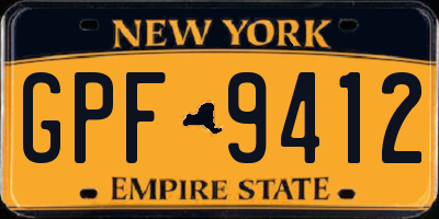 NY license plate GPF9412