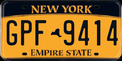 NY license plate GPF9414