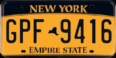 NY license plate GPF9416