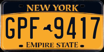 NY license plate GPF9417