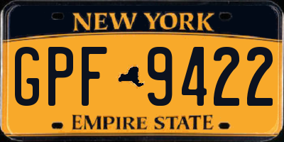 NY license plate GPF9422