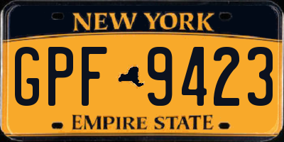 NY license plate GPF9423