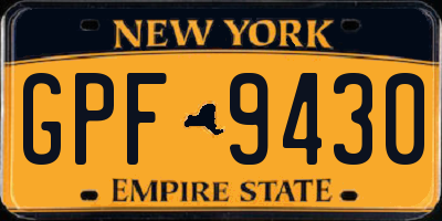 NY license plate GPF9430