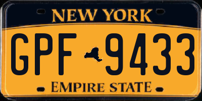 NY license plate GPF9433