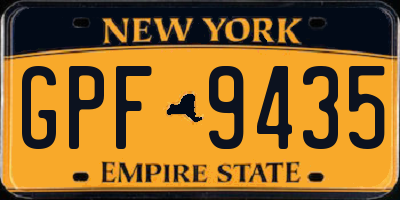 NY license plate GPF9435