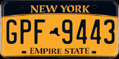 NY license plate GPF9443
