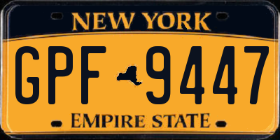 NY license plate GPF9447