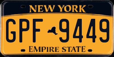 NY license plate GPF9449