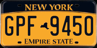 NY license plate GPF9450