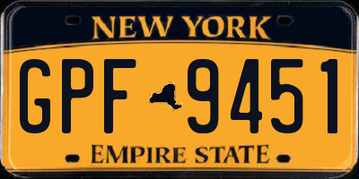 NY license plate GPF9451