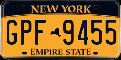 NY license plate GPF9455