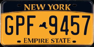 NY license plate GPF9457