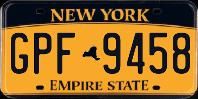 NY license plate GPF9458