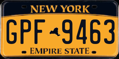 NY license plate GPF9463