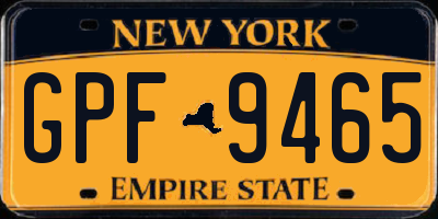 NY license plate GPF9465
