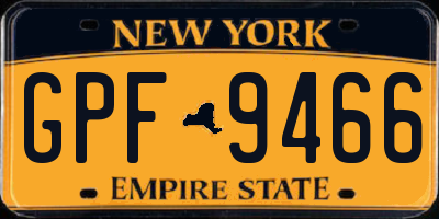 NY license plate GPF9466