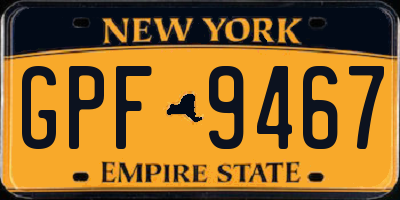 NY license plate GPF9467