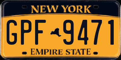 NY license plate GPF9471