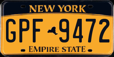 NY license plate GPF9472